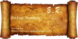 Balog Romána névjegykártya