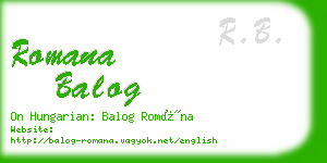 romana balog business card